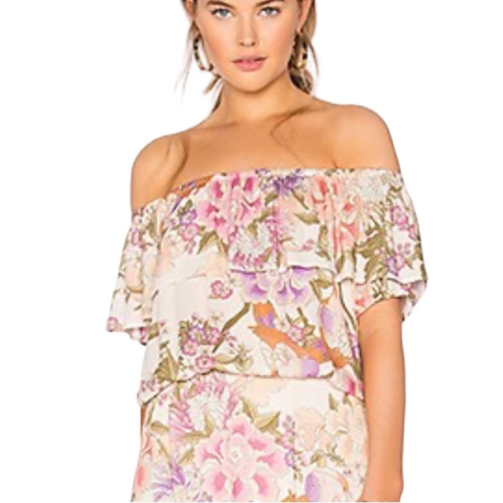 *Like New* Spell & The Gypsy Blue Skies Off The Shoulder Crop Top Size S